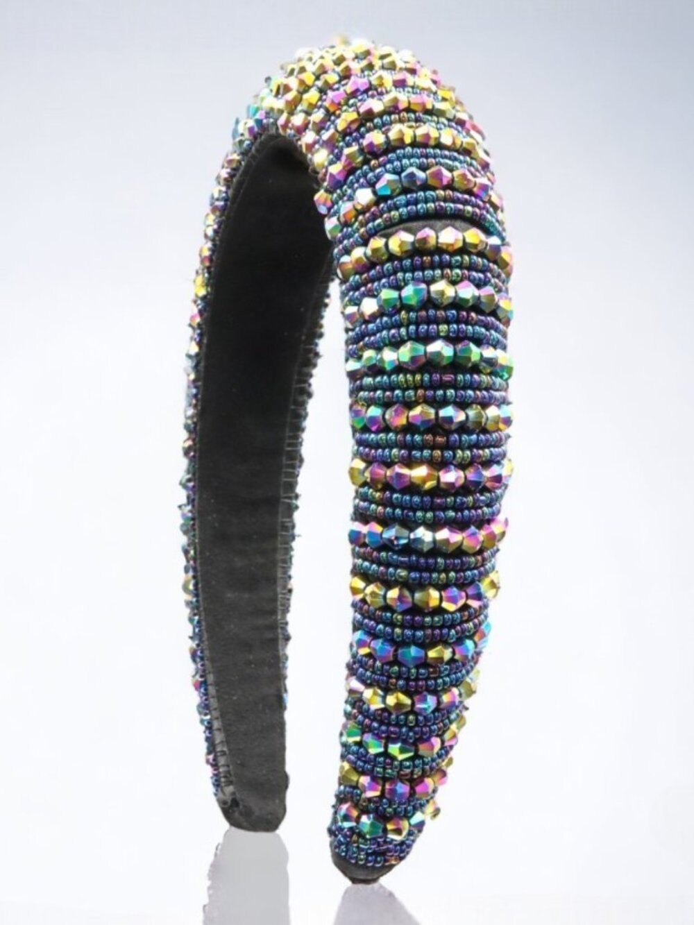 Iridescent Blue Luxury Statement Headband - Picture 3 of 6